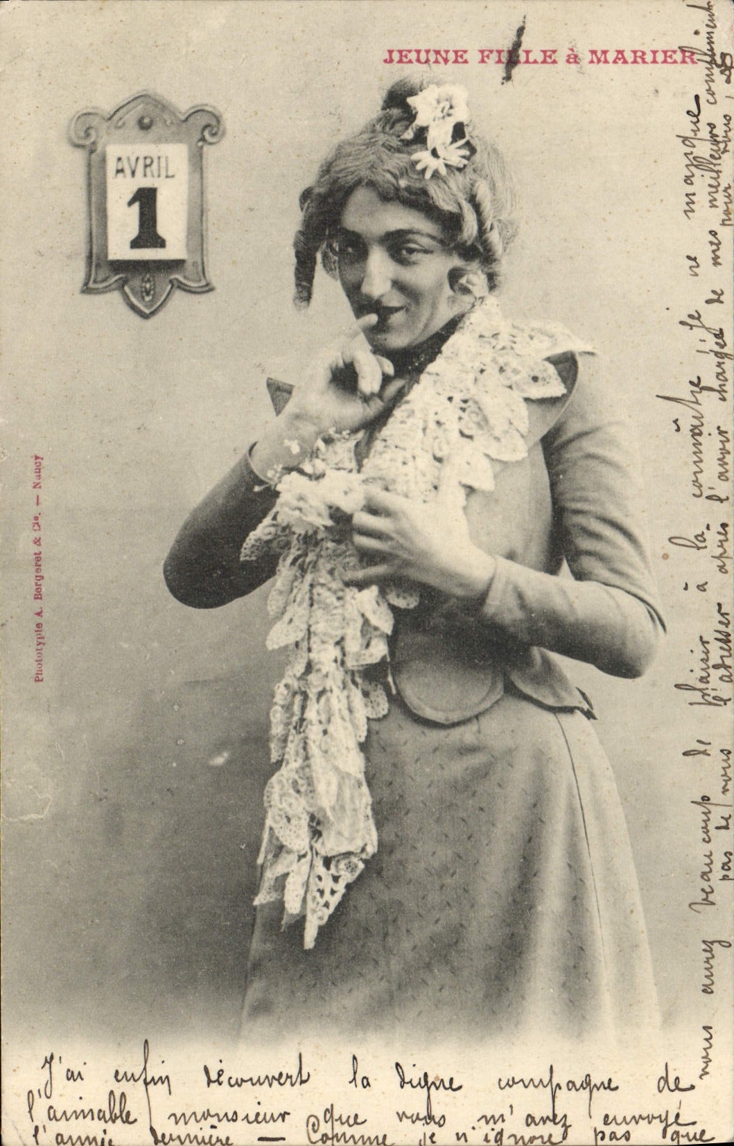 Jeune fille à marier — Avril 1 — Phototypie A. Borgnond & Cie, Nîmes