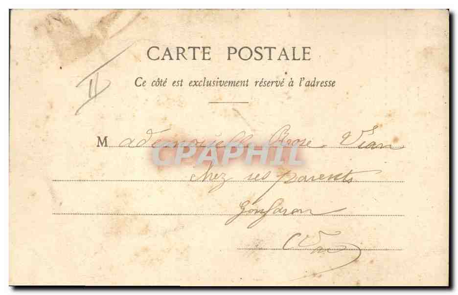 CPA Fantaisie Enfant Dernier jour d'un condame Boucher Porc Cochon — Verso