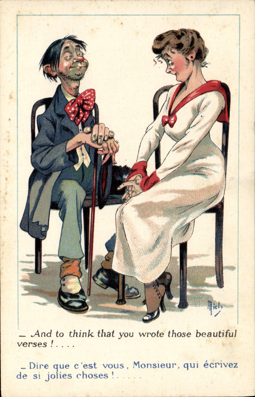 CPA Fantaisie Illustrateur Mich couple 