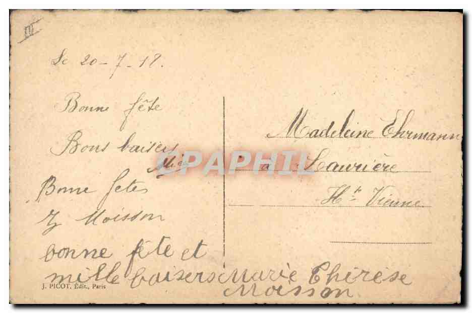 CPA Fantaisie Fleurs Bonne fete — Verso