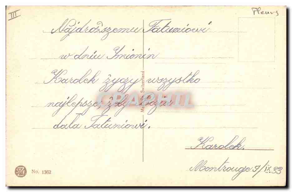 CPA Fantaisie Fleurs  — Verso
