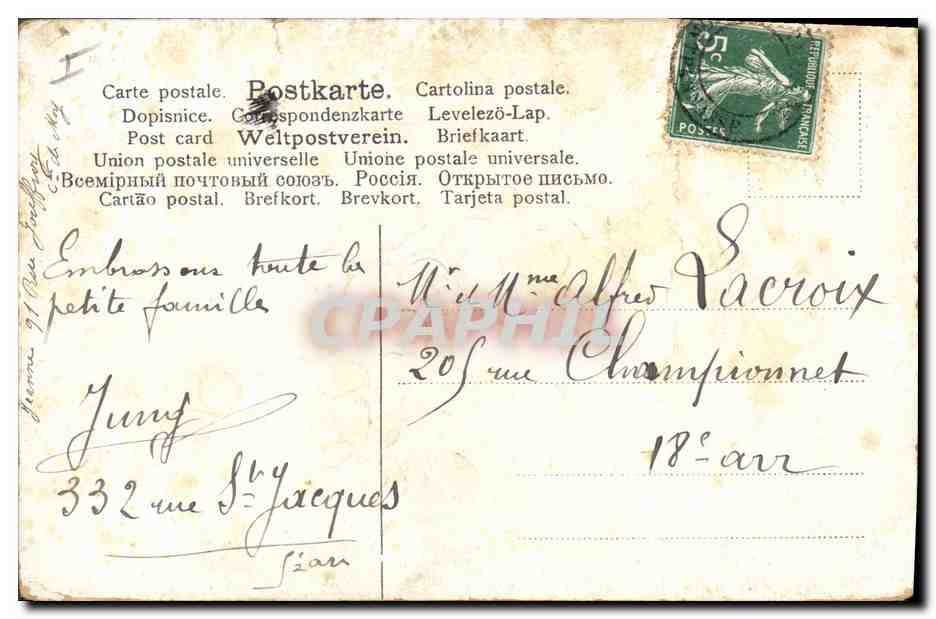CPA Fantaisie Fleurs  — Rückseite