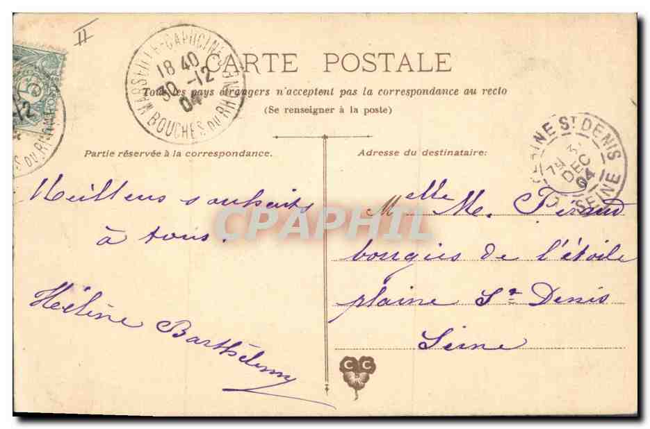 CPA Fantaisie Fleurs  — Rückseite