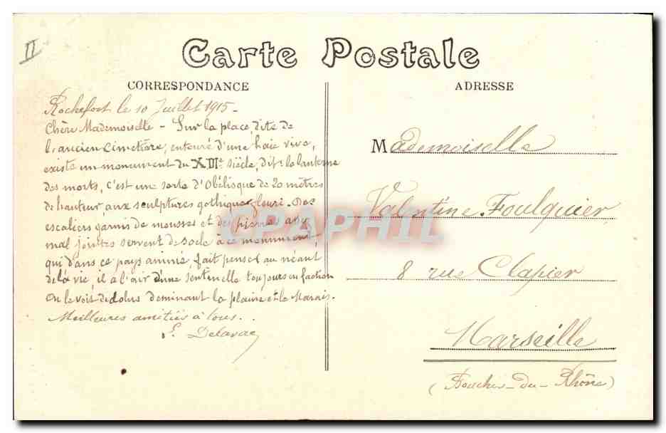 CPA St Pierrer Ile d'Oleron La lanterne des morts  — Rückseite
