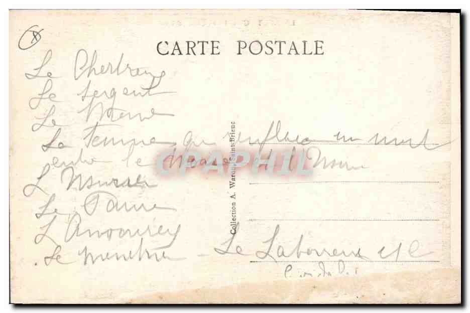 CPA Chapelle de Kermaria an Iskuit Detail de la danse macabre  — Rückseite