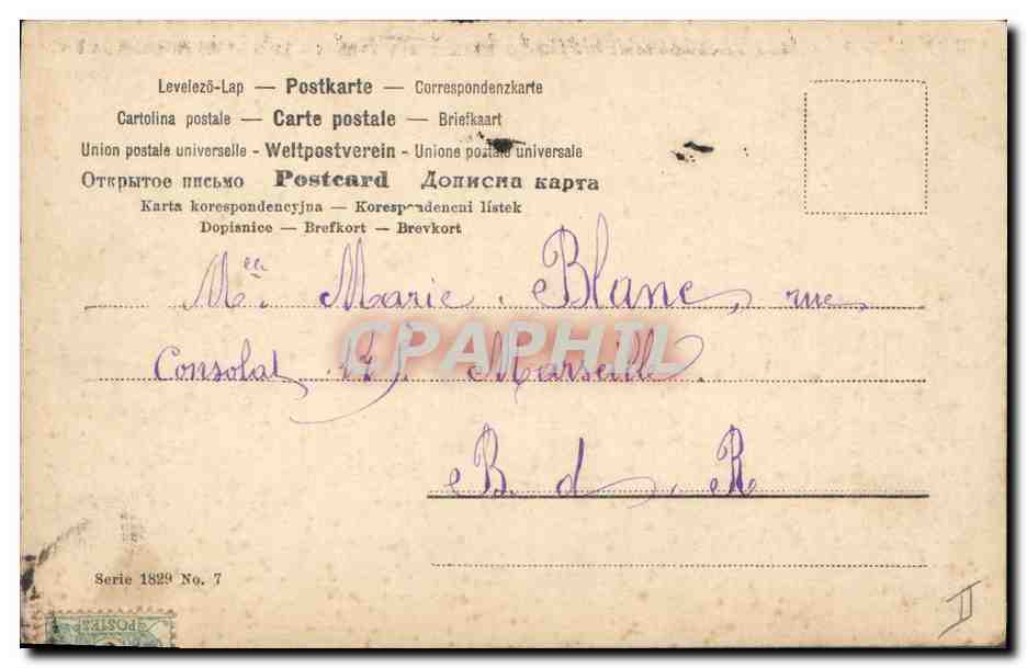 CPA Oiseaux Femme Cigognes — Rückseite