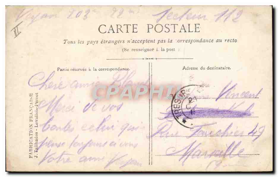 CPA Militaria Chasseurs alpins Vive nos diables bleus — Rückseite