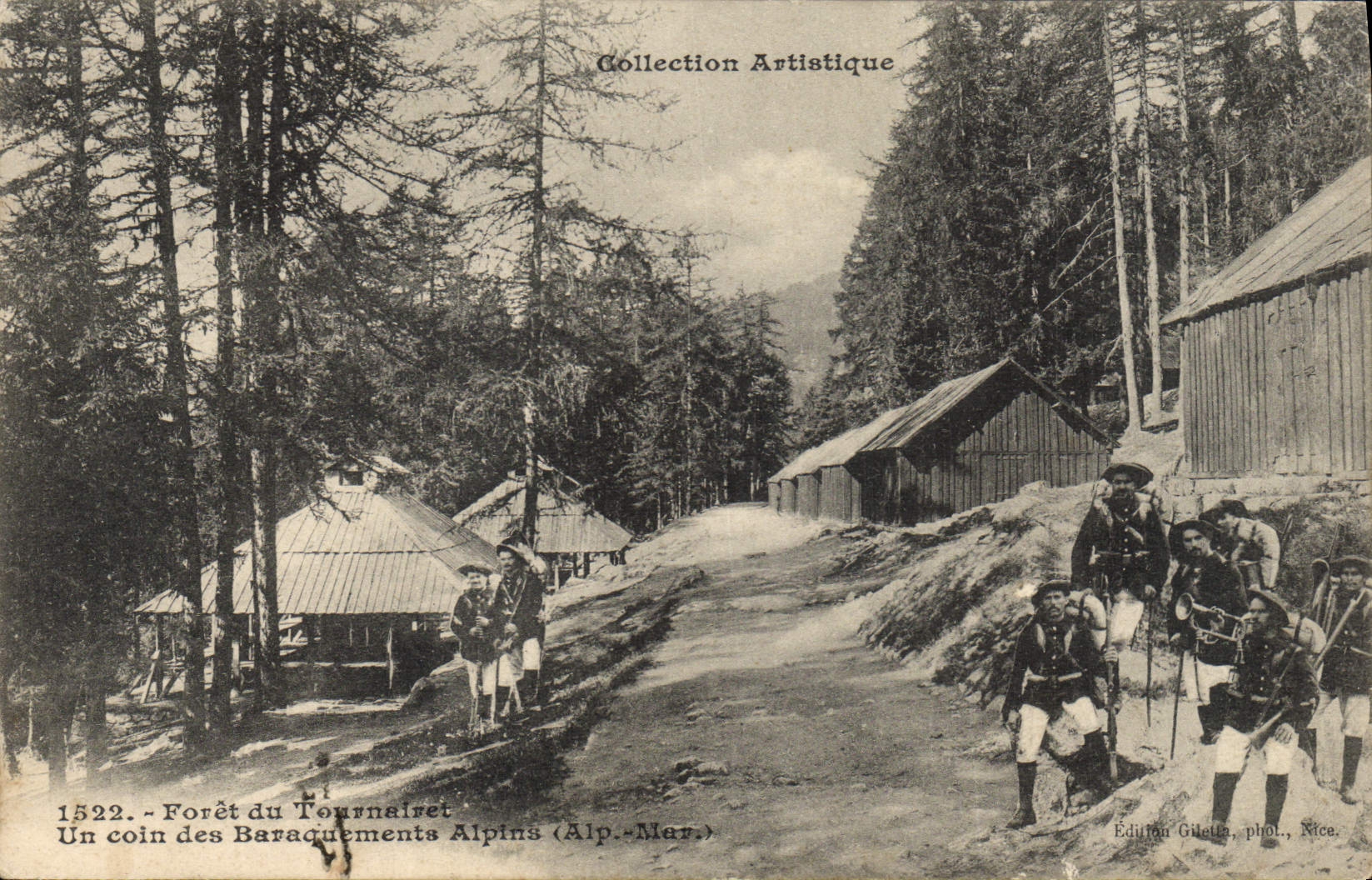 Forêt du Tournaliet — Un coin des Baraquements Alpins (Alp.-Mar.) — Édition Giletta, phot., Nice, n° 1522