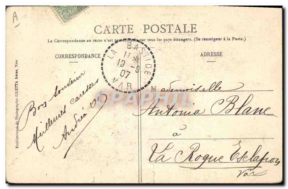 Gruppo di ufficiali alpini — Collezione Artistica — Edizione Giletta, fot. Nice, n° 1504 — Verso