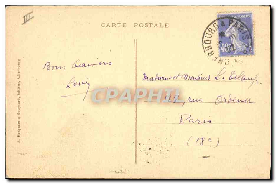 CPA Bateau Cherbourg Le cuirasse Lorraine — Verso