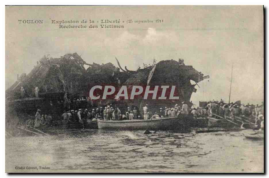 CPA Bateau Toulon Explosion de la Liberte Recherche des victimes