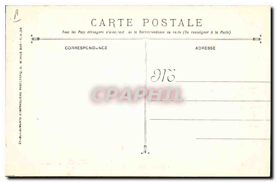 Catastrophe du cuirassé LIBERTE — 25 Septembre 1911 — Éditeur : Marius Bar, Toulouse — Verso