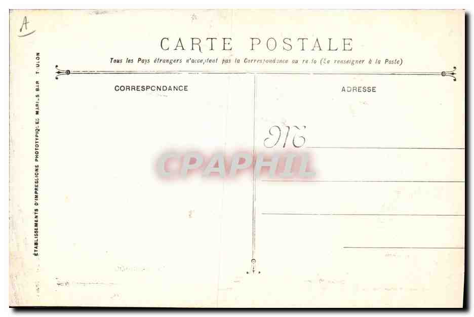 Catastrophe du cuirassé LIBERTE — 25 Septembre 1911 — Établissements d’Impressions Phototypiques Toulon — Reverso