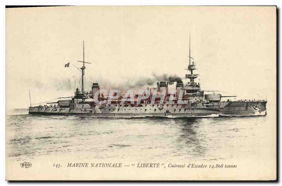 Marine Nationale — "Liberté", Cuirassé d'Escadre 14.868 tonnes — Éditeur ELD, n°143
