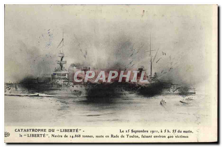 CPA Bateau Catastrophe du Liberte 