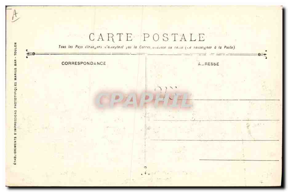 Catastrophe du cuirassé LIBERTE — 25 Septembre 1911 — Phototype Marius Bar — Toulouse — Verso