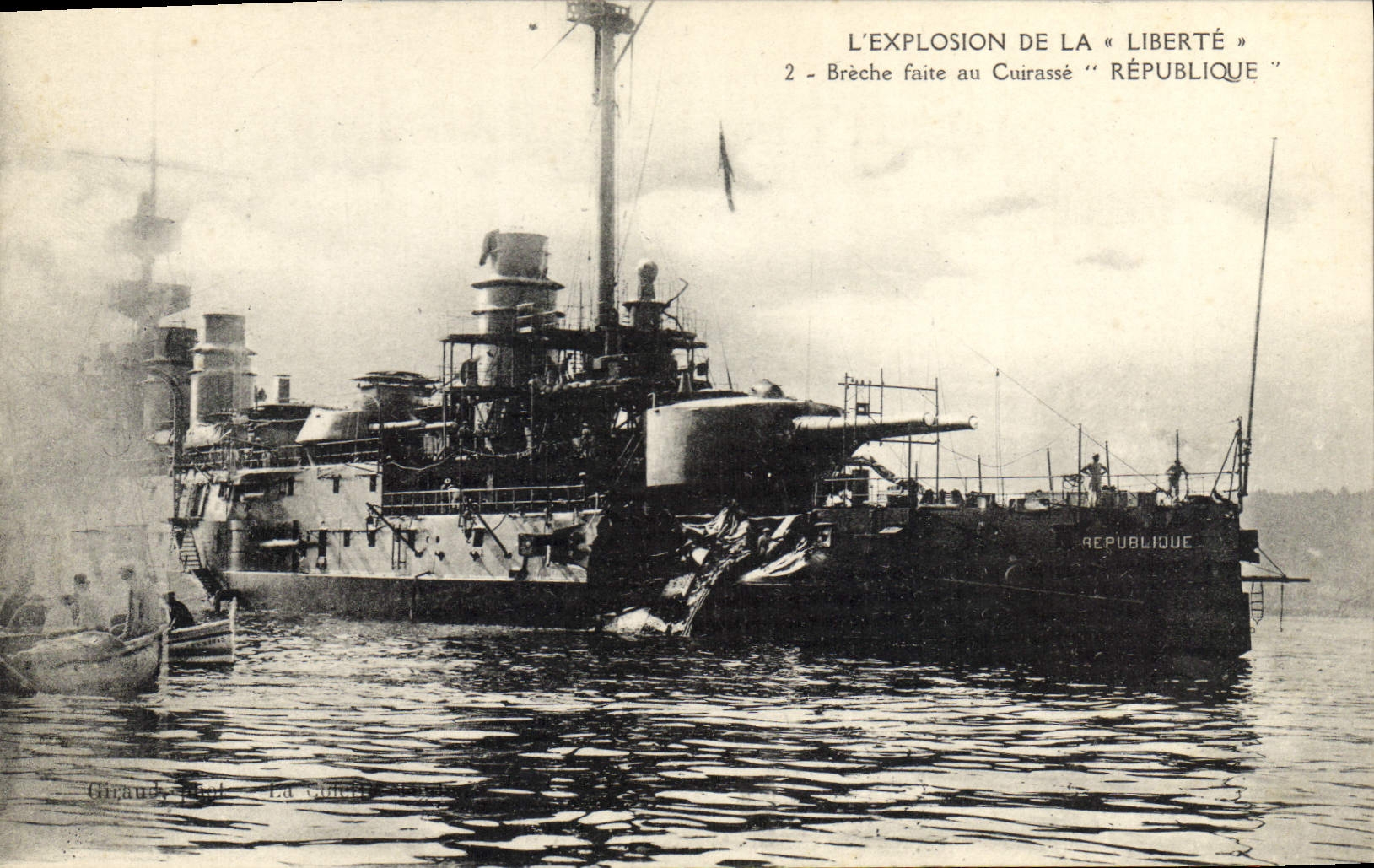 Explosion du cuirassé « République » — 2 - Brèche faite au Cuirassé « République » — Giraud, Paul — La Goulle