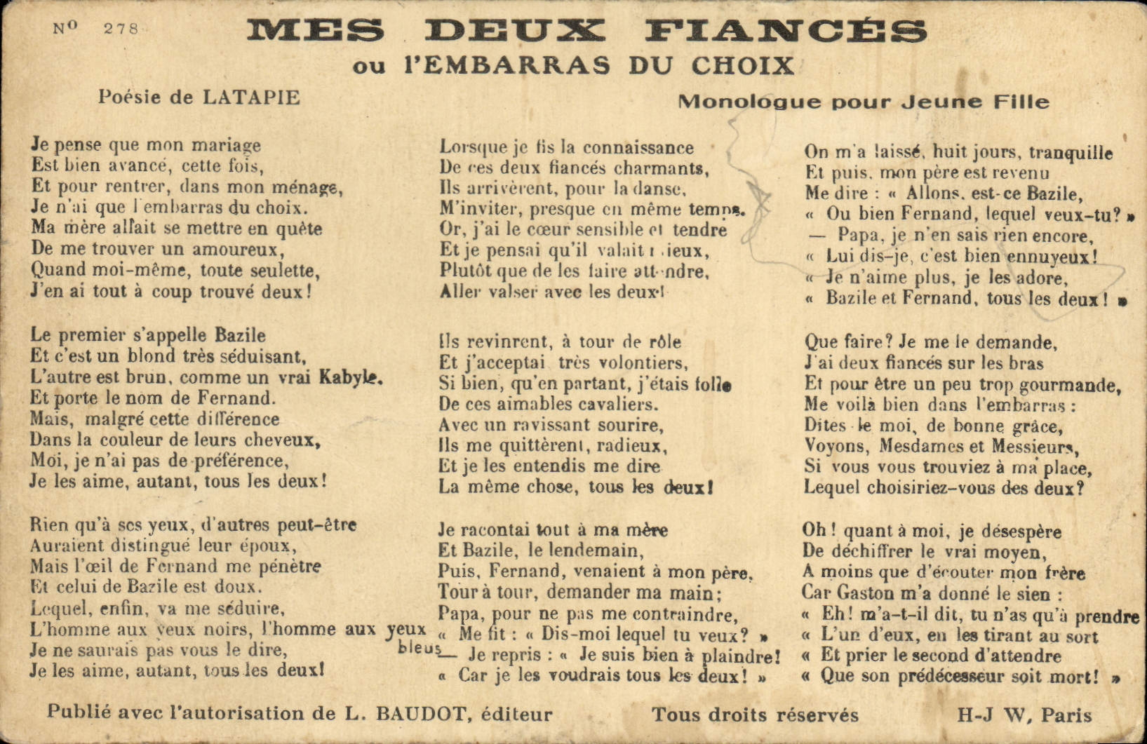 CPA Mes deux fiances ou L'embarras du choix Latepie 