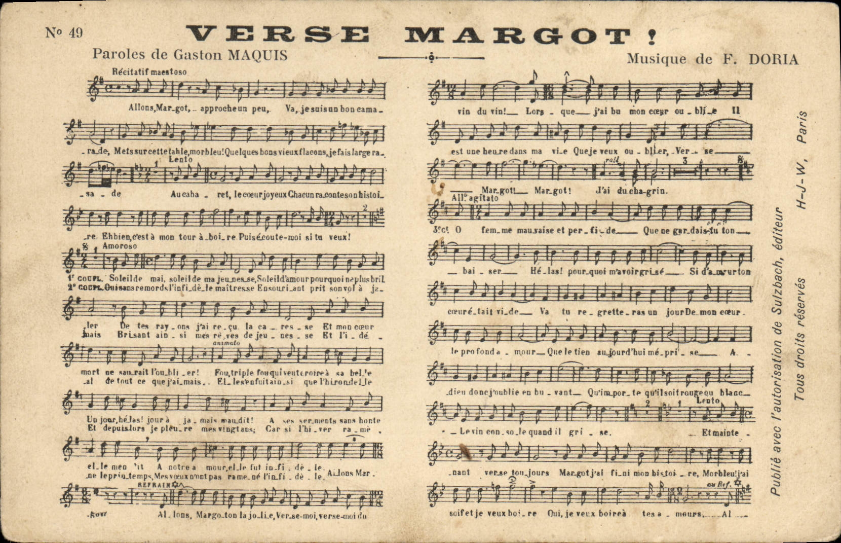 Mar got ! — Chanson — H-J-W, éditeur, n° 49