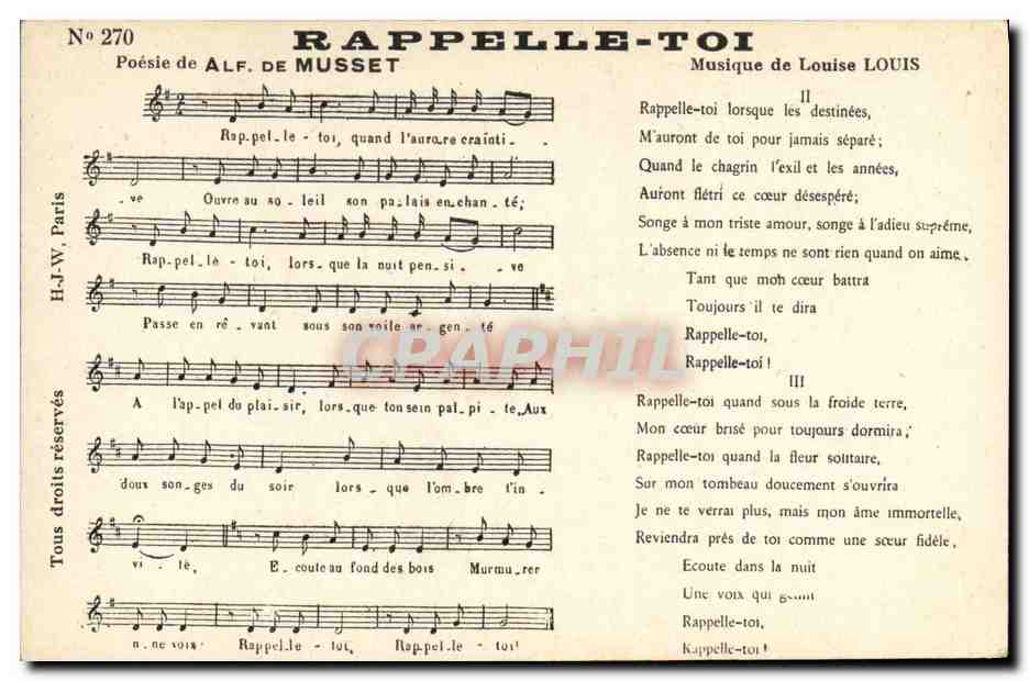 CPA Rappelle toi Alfred de Musset Louise Louis 