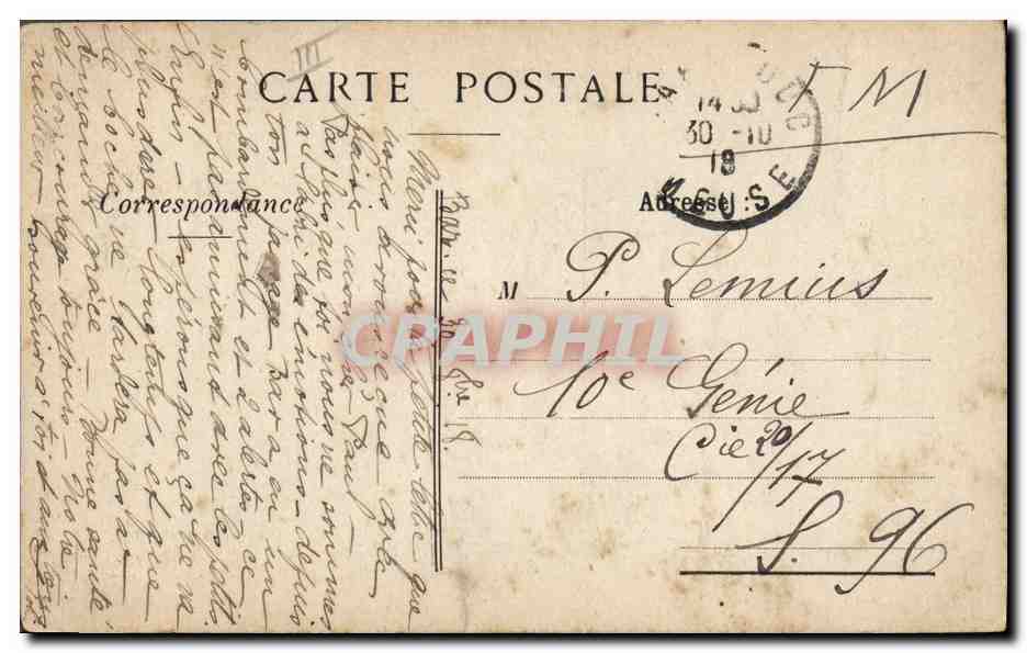Rosalie (Chanson des Poilus) — Cartes de l'Écho des Gourbis, 131e Territorial, 1914-1916 — Dessin de Franc Malzac — Reverso