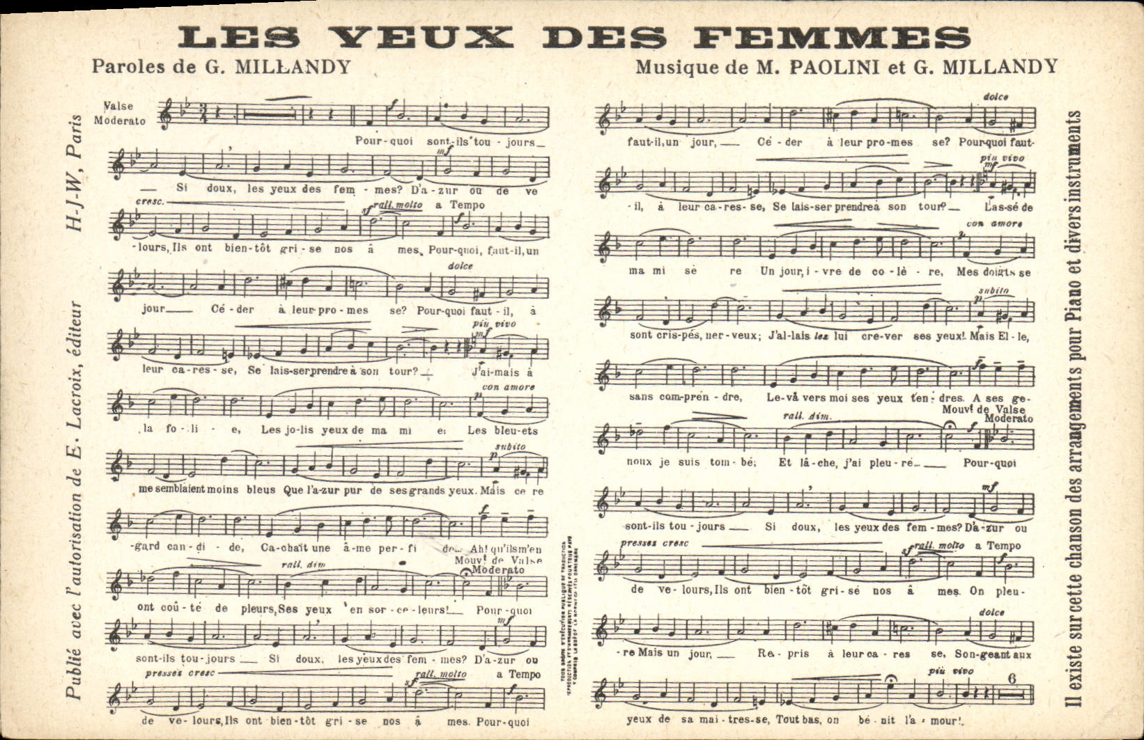 CPA Les yeux des femmes Millandy Paolini Millandy
