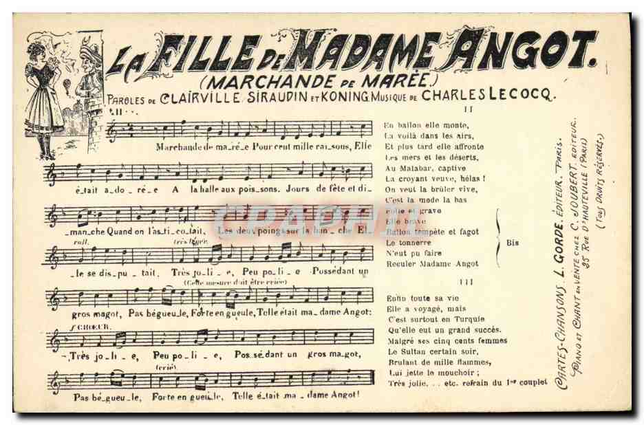 CPA La fille de Madame Angot Marchande de maree Clairville Siraudin Koning Charles Lecocq 