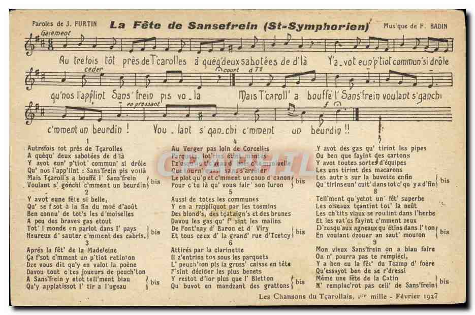 CPA La fete de Sansefrein St Symphorien Furtin Badin 