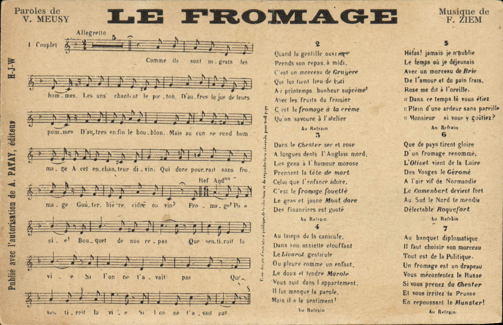 CPA Le fromage Meusy Ziem