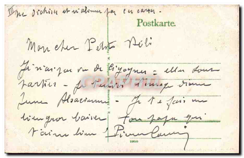 CPA Folklore Alsace Alsacienne — Verso