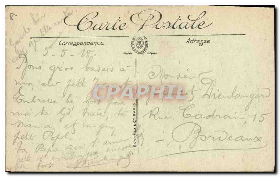 CPA Folklore Alsace Types d'Alsaciennes Enfants — Verso