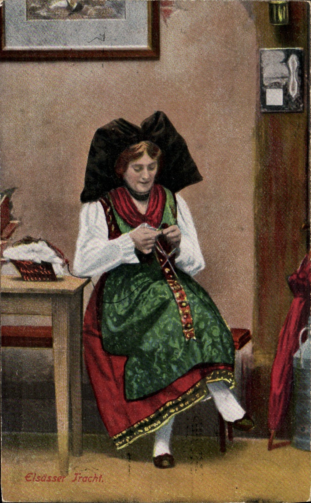 CPA Folklore Alsace Alsacienne