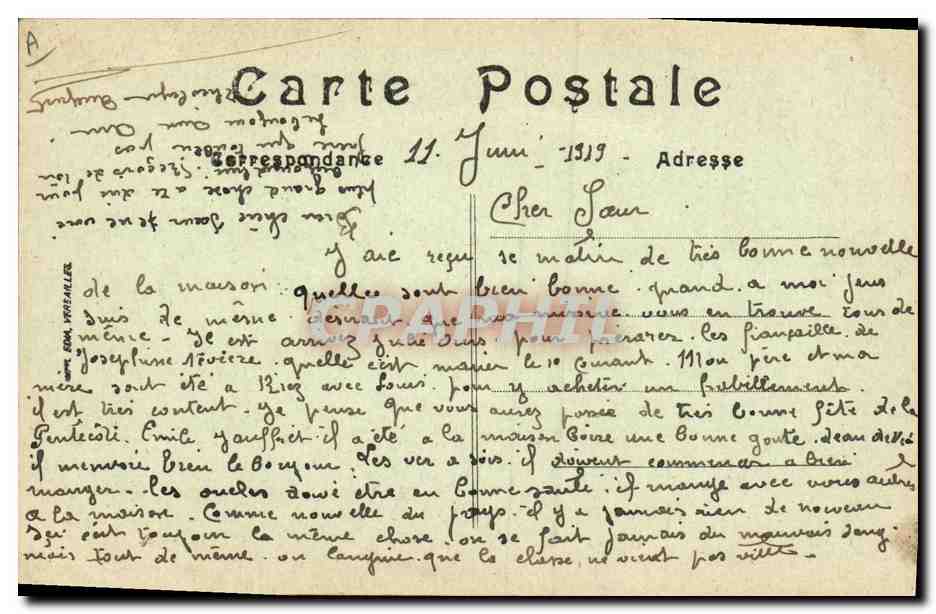 CPA Folklore Alsace Types d'Alsacienne Lorraine — Verso