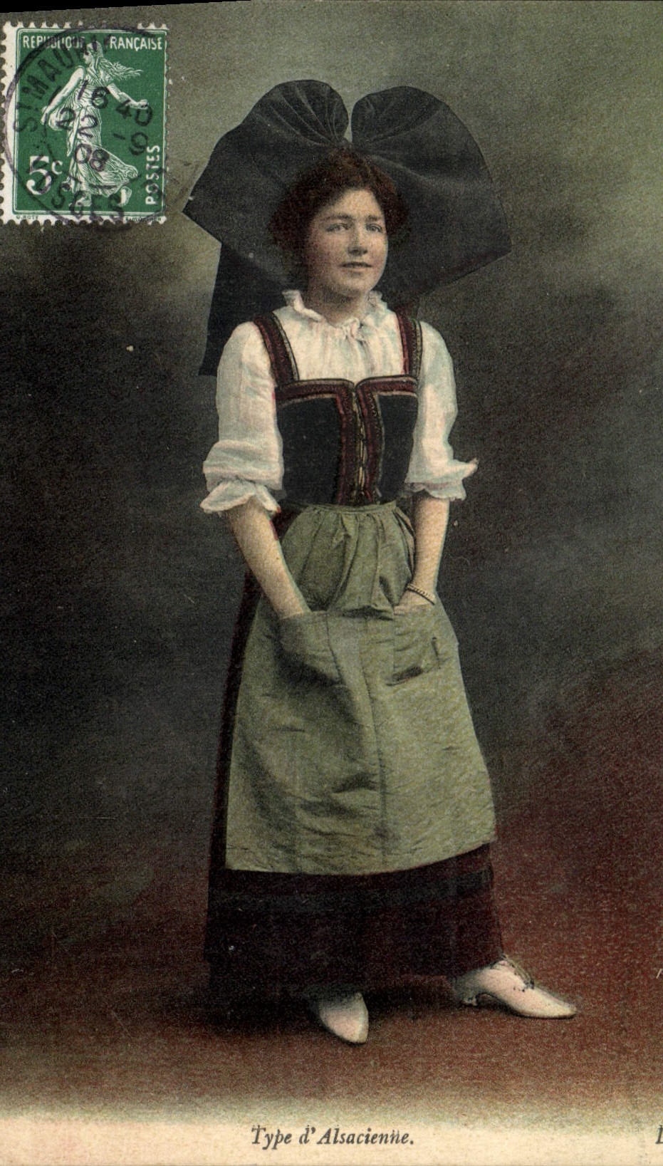 CPA Folklore Alsace Type d'Alsacienne