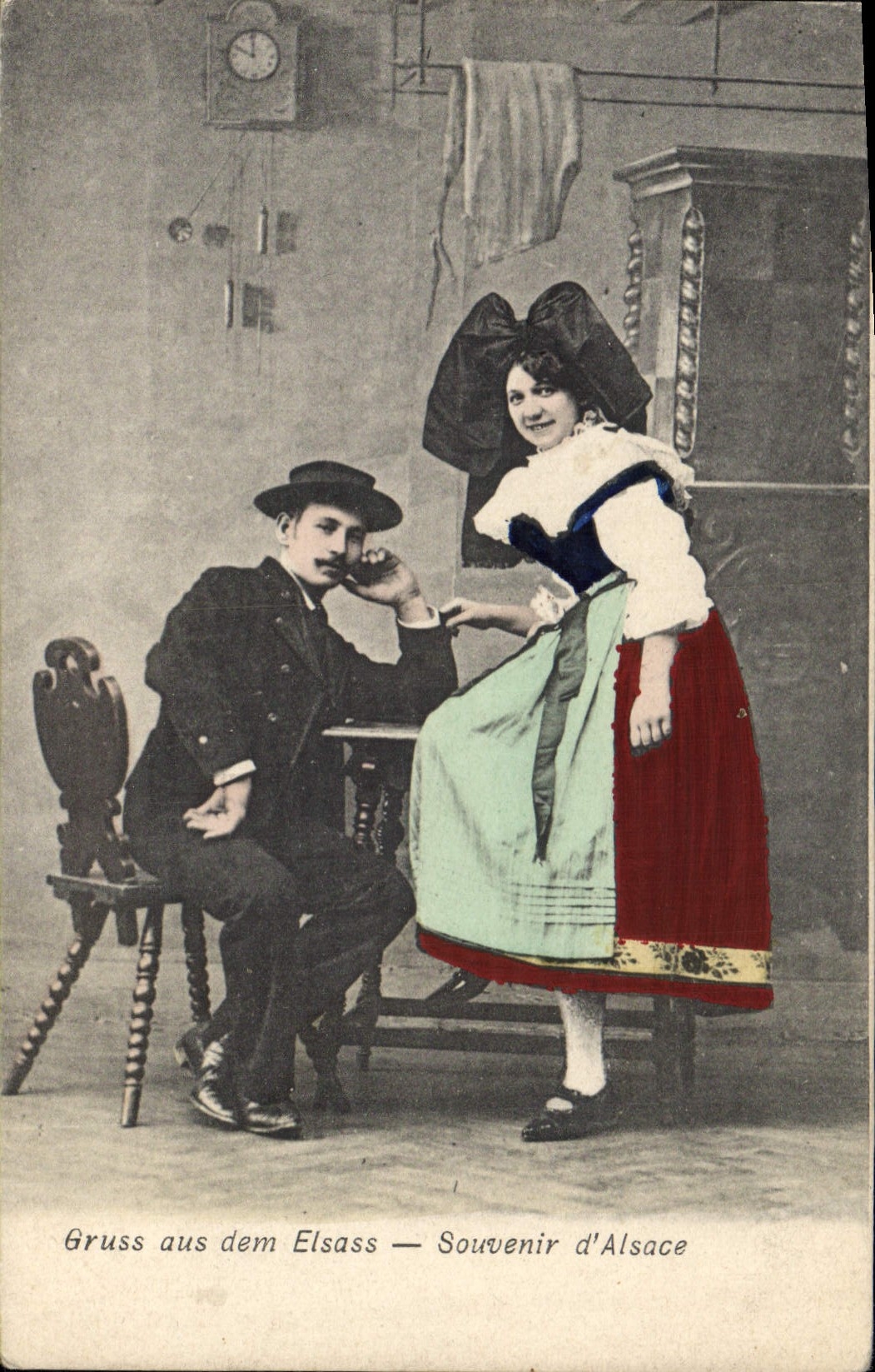 CPA Folklore Alsace Souvenir