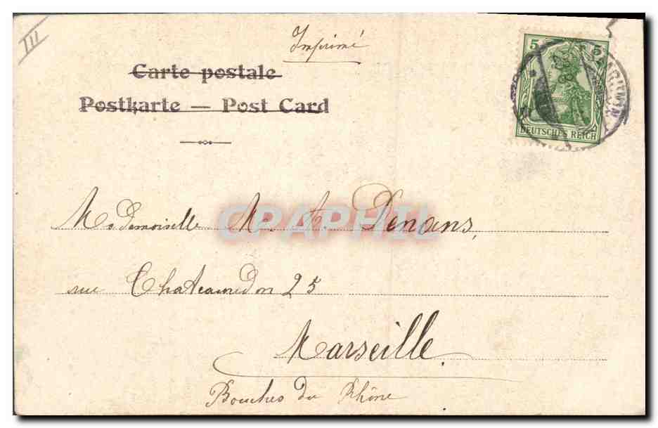 CPA Folklore Alsace Souvenir — Verso
