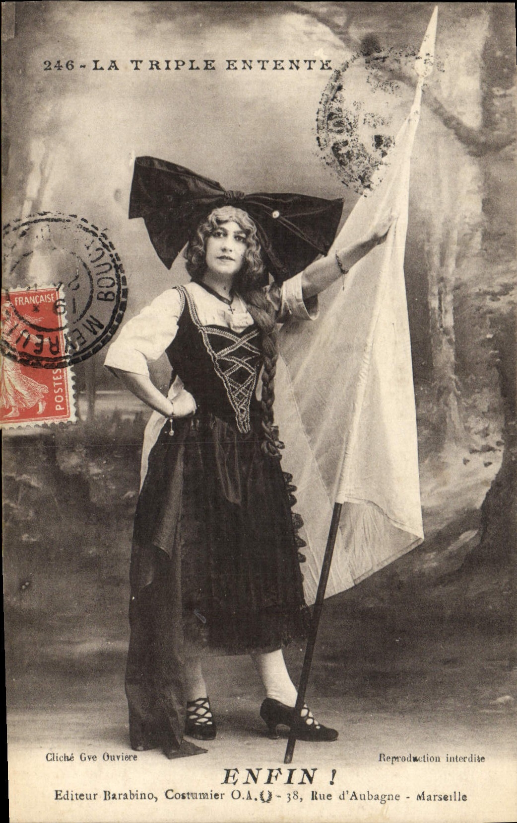 CPA Folklore Alsace La Triple Entante