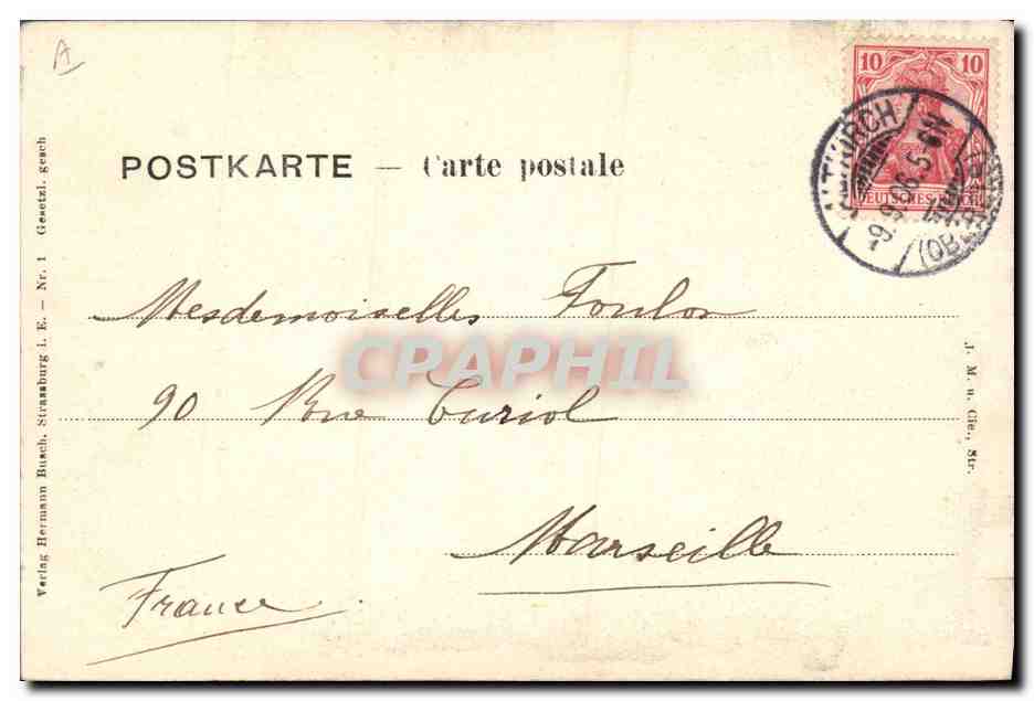 CPA Folklore Alsace Souvenir — Verso