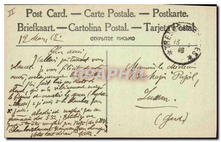 CPA Folklore Alsace Sortie de la messe Enfant — Verso