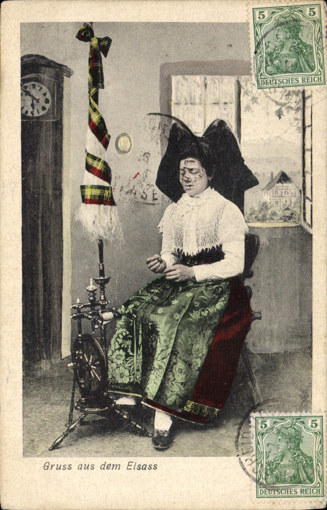 CPA Folklore Alsace Alsacienne