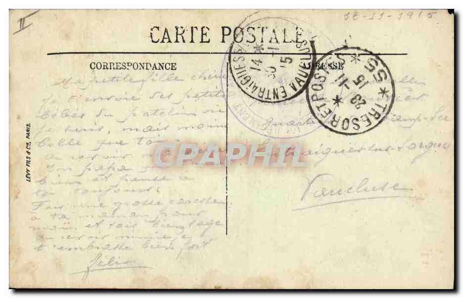 CPA Folklore Alsace Types d'Alsaciennes Enfants — Verso