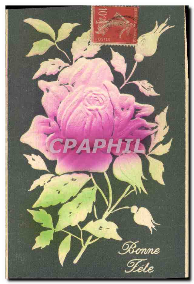 Rose — carte de vœux — éditeur inconnu, n° de série non visible