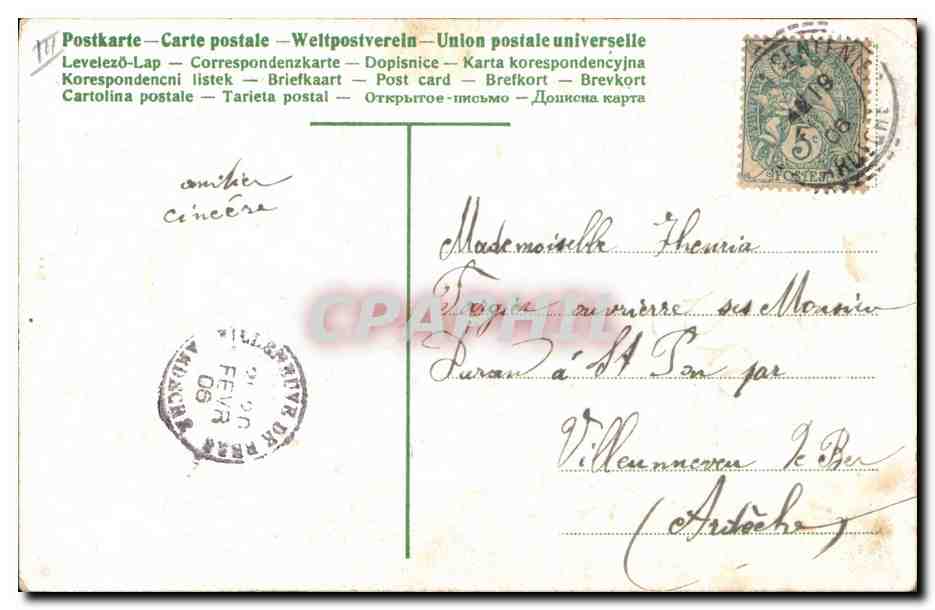 CPA Fantaisie Fleurs Femme — Verso