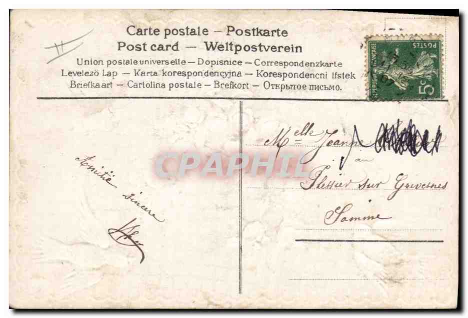 CPA Fantaisie Fleurs Colombes — Verso