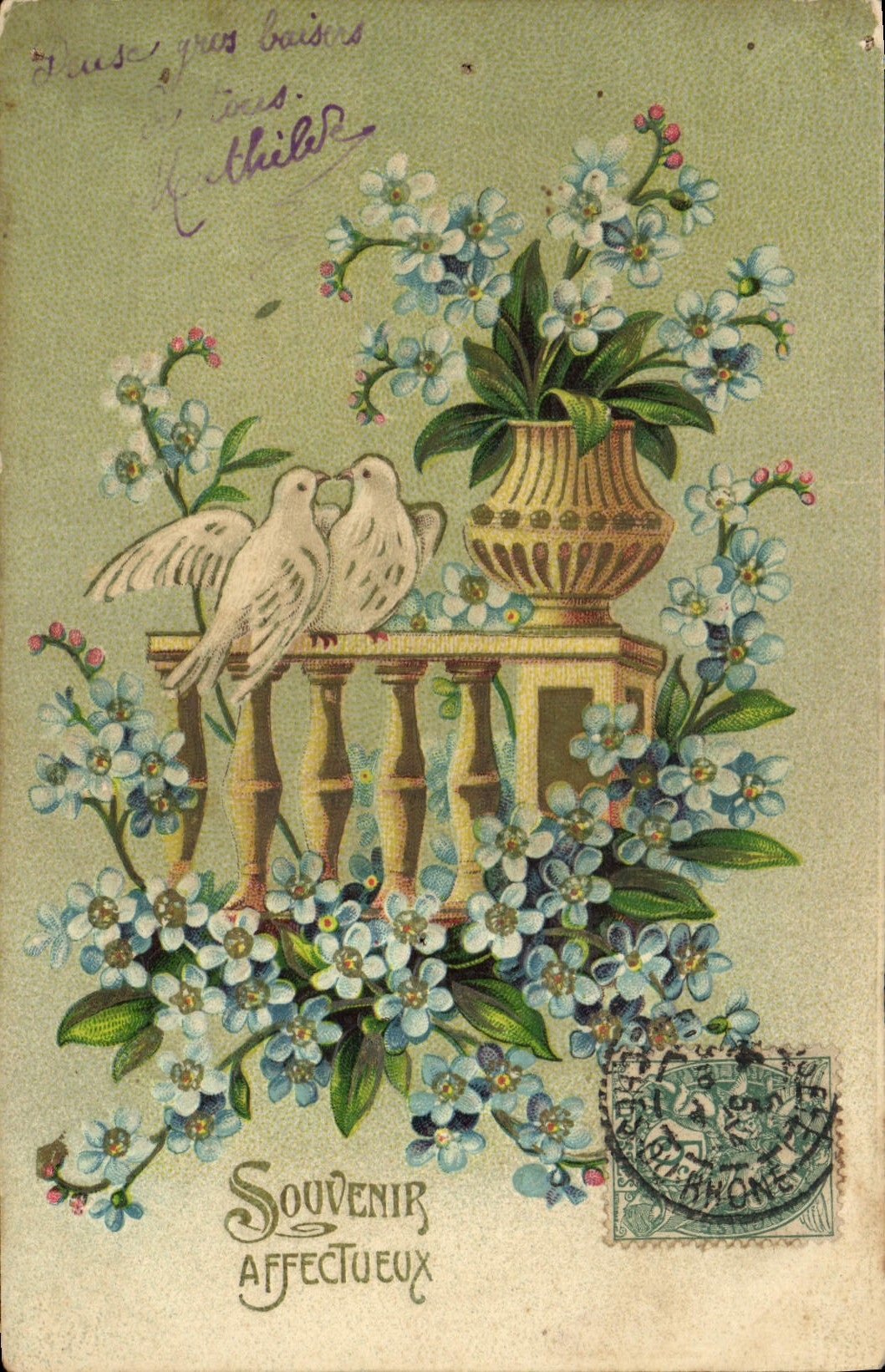 CPA Fantaisie Fleurs Colombes