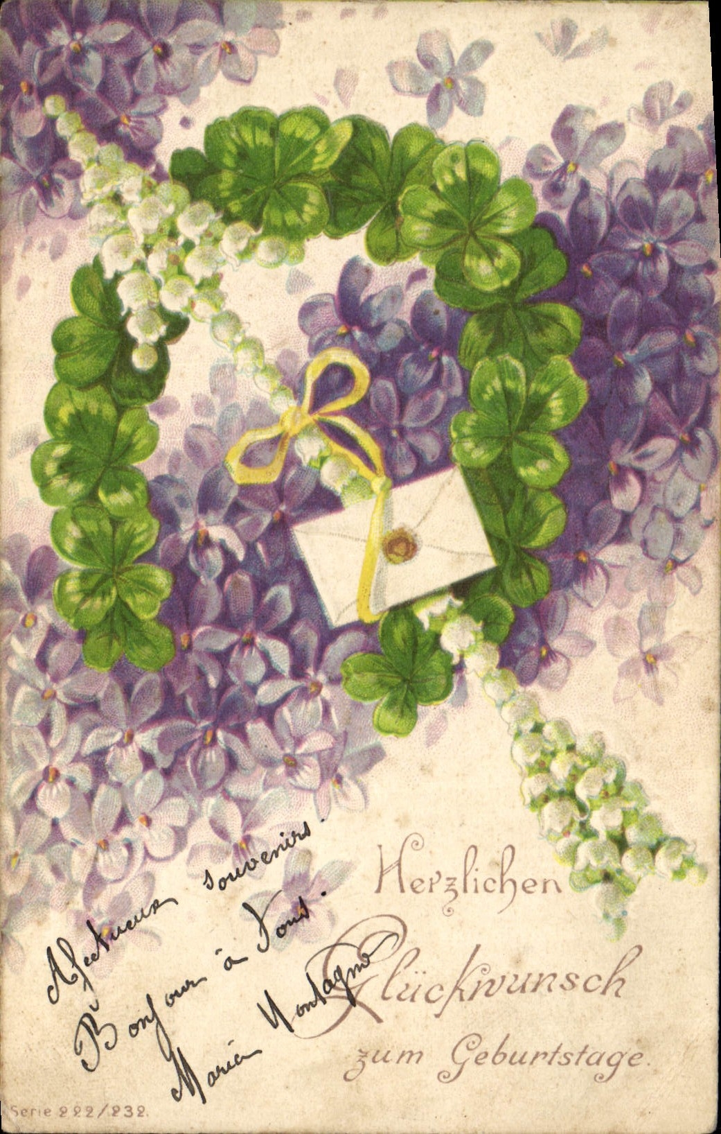 CPA Fantaisie Fleurs Trefles