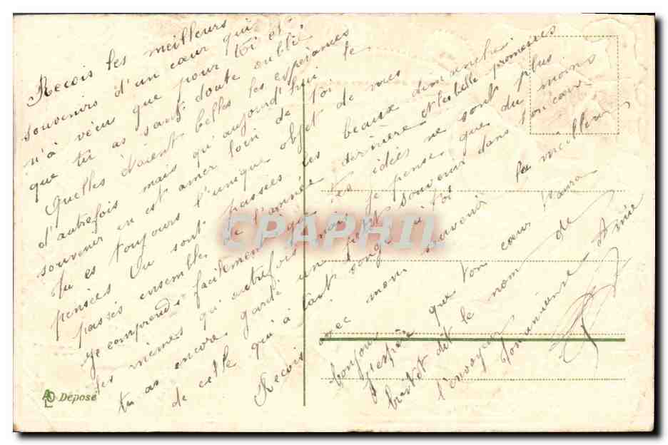 CPA Fantaisie Fleurs  — Verso