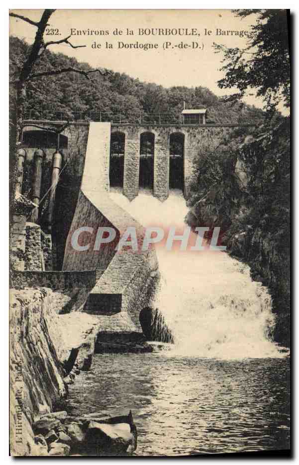 CPA Environs de la Bourboule Le barrage de la Dordogne Electricite 