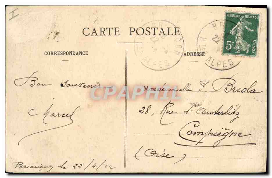 CPA Briancon Usine electrique et le Pont Baldy Electricite  — Verso