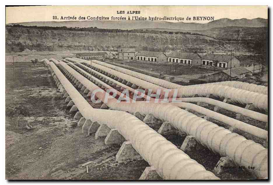 Arrivée des Conduites forcées à l'Usine hydro-électrique de BEYNON — Les Alpes, n°23